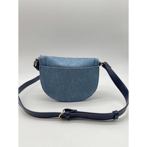 On 34th Holmme denim small saddle crossbody bag - Blue - Picture 4 of 10